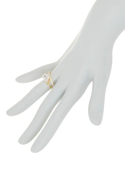 Covet Pear Faux Wrap Ring In Gold