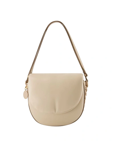 Shop Stella Mccartney M Flap Puffy Alter Mat Bag -  - Vegan Leather - Beige In White