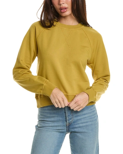Shop Monrow 90's Classic Raglan Sweater In Yellow