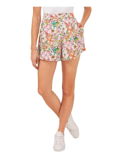 Shop Cece Womens Floral Pleated Casual Shorts In Pink