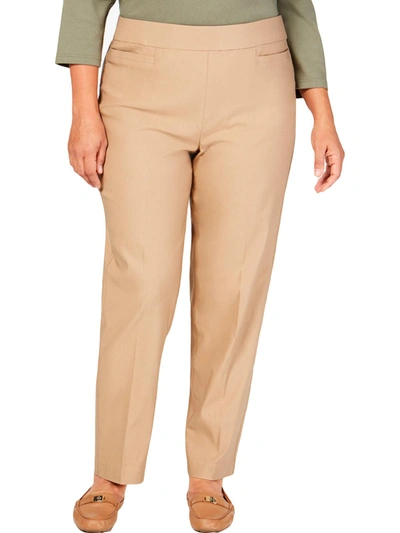 Shop Alfred Dunner Plus Womens Modern Fit Stretch Straight Leg Pants In Beige