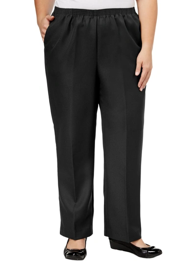 Shop Alfred Dunner Plus Classics Womens Pleated Pull On Straight Leg Pants In Black