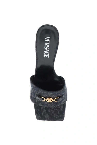 Shop Versace Barocco Medusa '95 Mules In Black