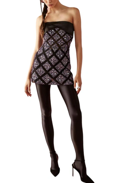 High Heel Jungle Mercury Shiny Opaque High Waist Tights In Black
