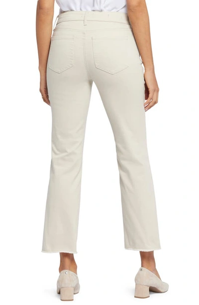 Shop Nydj Marilyn Frayed Two-button Ankle Straight Leg Jeans In Feather