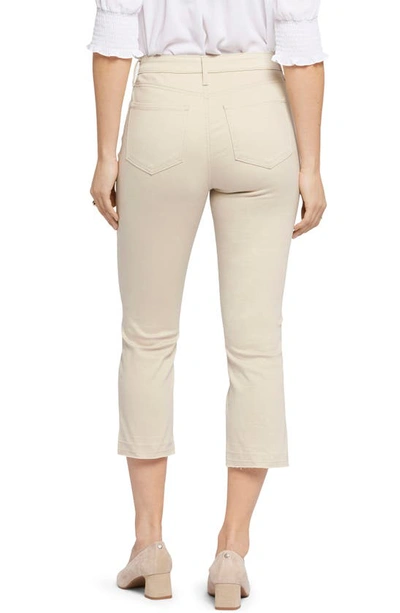 Nydj Brigitte Frayed High Waist Wide Leg Capri Jeans In Feather