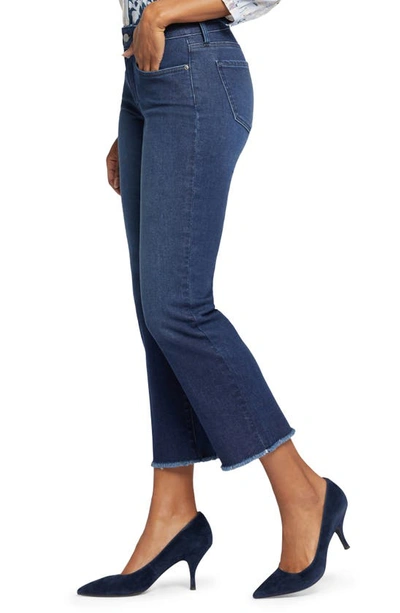 Shop Nydj Marilyn Frayed Two-button Ankle Straight Leg Jeans In Marvelous