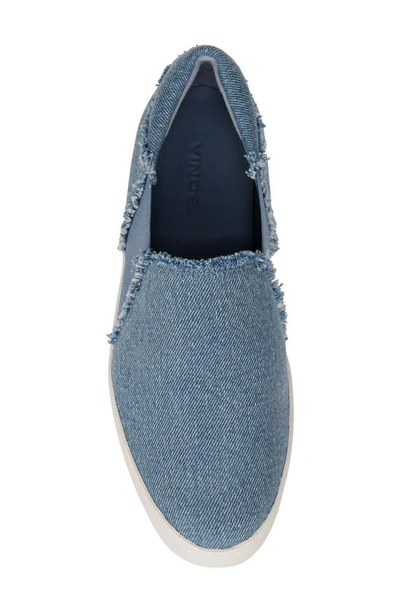 Shop Vince Warren Fray Platform Sneaker In Jeans Blue