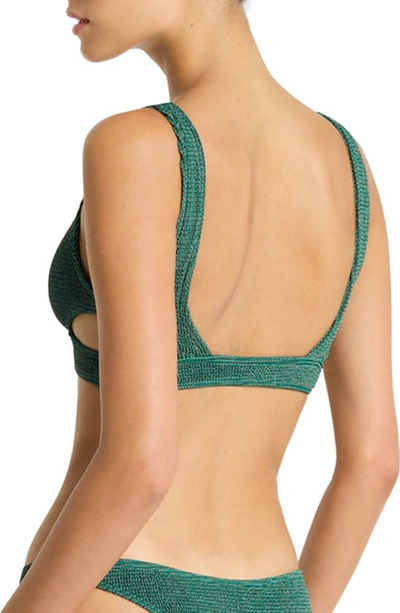 Shop Bondeye Nino Cutout Bikini Top In Bottle Green Lurex