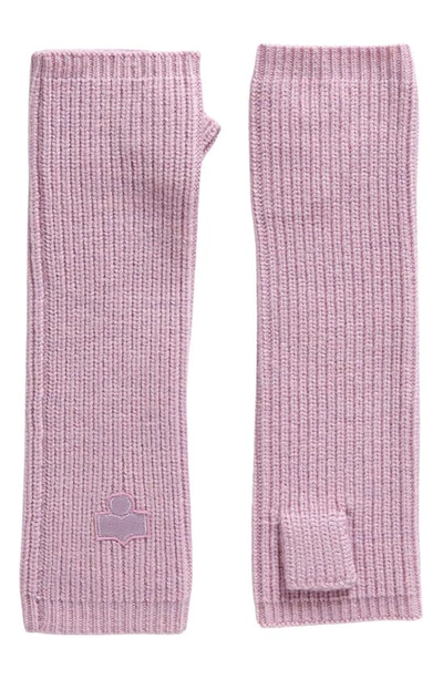 Shop Isabel Marant Patti Merino Wool Fingerless Gloves In Light Pink 40lk