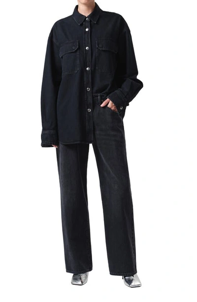 Agolde Camryn Denim Shirt In Crushed