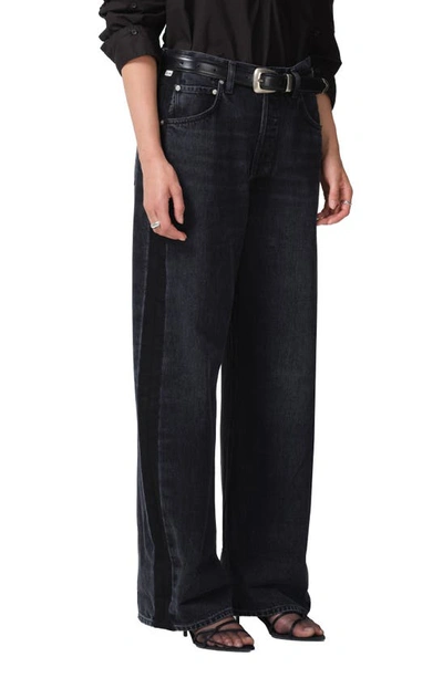 Shop Citizens Of Humanity Ayla High Waist Baggy Organic Cotton Wide Leg Jeans In Tuxedo Voila