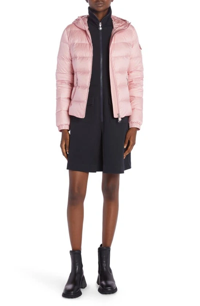 Shop Moncler Gles Hooded Down Jacket In Pink