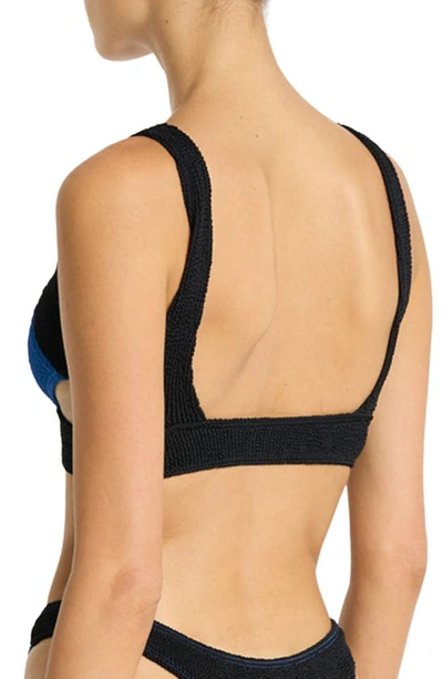 Shop Bondeye Splice Nino Cutout Bikini Top In Cobalt / Black