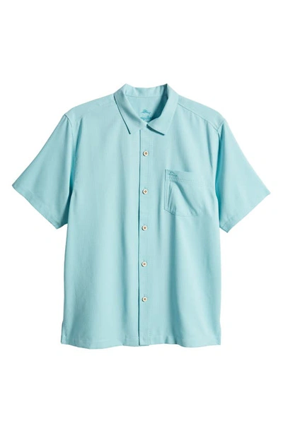Tommy Bahama Coastal Breeze Silk Blend Button-up Shirt In Hummingbird Blue
