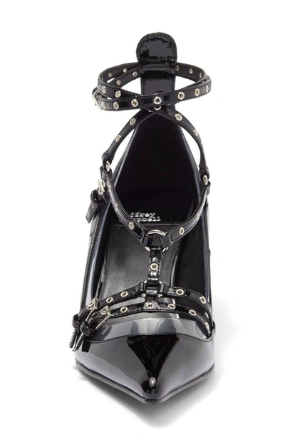 Shop Jeffrey Campbell Resilient Pointed Toe Pump In Black Patent Clear