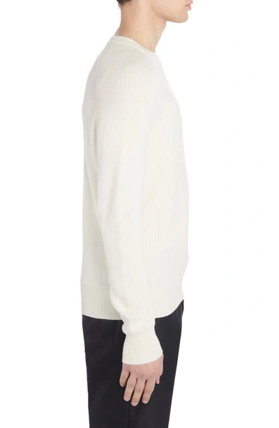 Shop Tom Ford Textured Stitch Wool & Silk Crewneck Sweater In White
