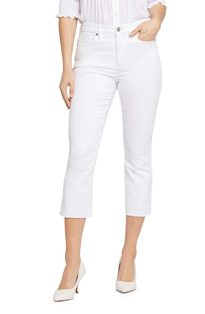 Shop Nydj Chloe Frayed Hems Crop Jeans In Optic White