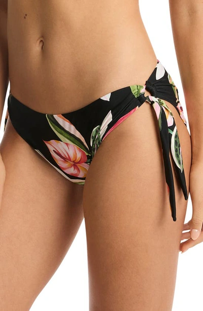 Sea Level Sundown Side Tie Bikini Bottoms In Black
