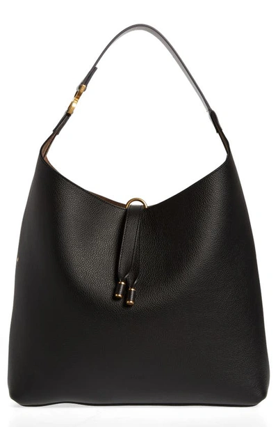 Shop Chloé Marcie Leather Hobo Bag In Black 001