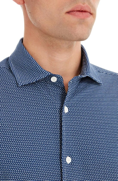 Shop Sealskinz Hempnall Performance Organic Cotton Button-up Shirt In Royal Blue/ Cream