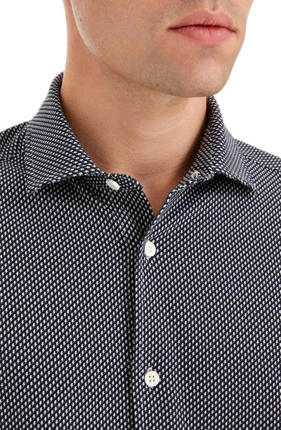 Shop Sealskinz Hempnall Performance Organic Cotton Button-up Shirt In Navy/ Cream