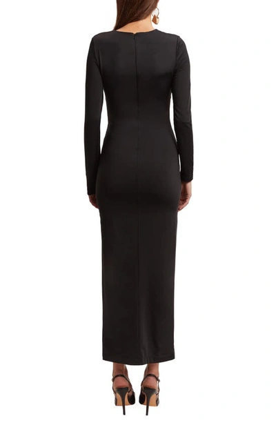 Bardot Neve Long-sleeve Maxi Dress In Black