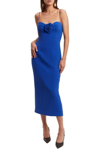 Shop Bardot Gadise Rosette Midi Sheath Dress In Cobalt