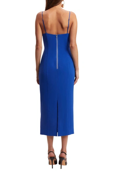Shop Bardot Gadise Rosette Midi Sheath Dress In Cobalt