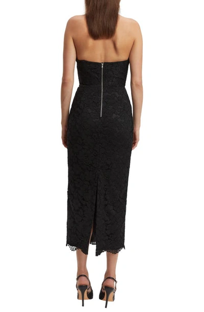 Shop Bardot Kayleigh Strapless Lace Midi Dress In Black