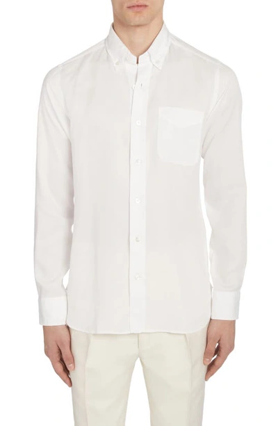 Shop Tom Ford Slim Fit Lyocell Button-down Shirt In White