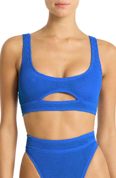 Shop Bondeye Sasha Cutout Bikini Top In Cobalt Recycled
