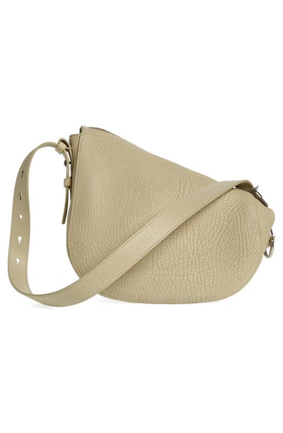 Shop Burberry Small Knight Asymmetric Leather Shoulder Bag In Hunter