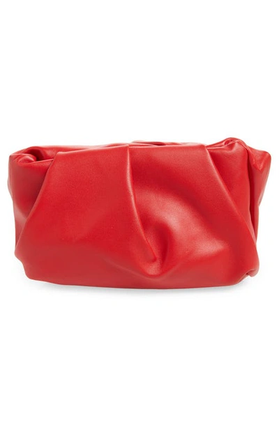 Shop Burberry Rose Gathered Leather Frame Clutch In Pillar