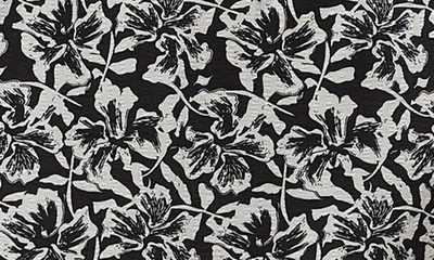 Shop Vero Moda Sophia Floral Print Long Sleeve Shirtdress In Black Aop White Flor