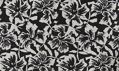 Vero Moda Sophia Floral Print Long Sleeve Shirtdress In Black Aop White Flor