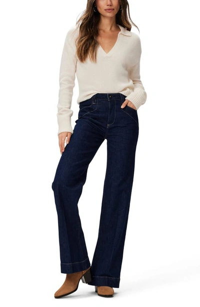Shop Paige Leenah High Waist Wide Leg Jeans In Candid