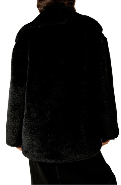 Shop Free People Pretty Perfect Faux Fur Peacoat In Black