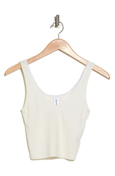 Shop Abound V-neck Organic Cotton Blend Crop Tank Top In Ivory