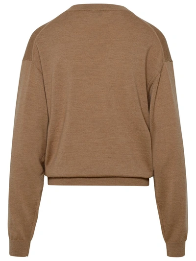 Shop Kenzo Beige Wool Sweater
