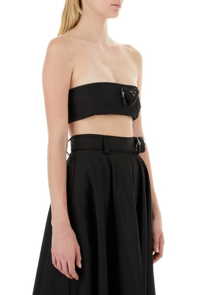 Shop Prada Woman Black Re-nylon Crop-top