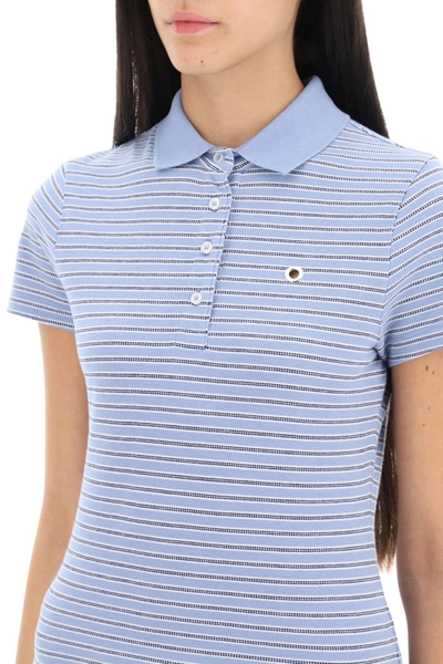 Shop Saks Potts Venus Striped Polo Shirt Women In Blue