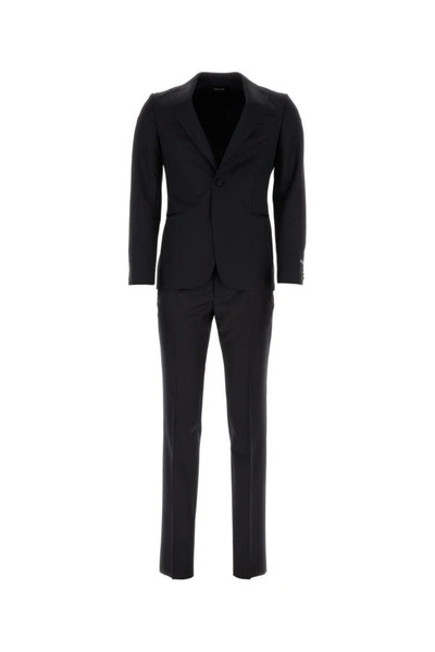 Shop Zegna Man Midnight Blue Wool Blend Suit
