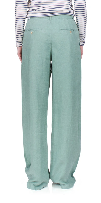 Shop Denimist Double Pleat Wide Leg Chino Sage