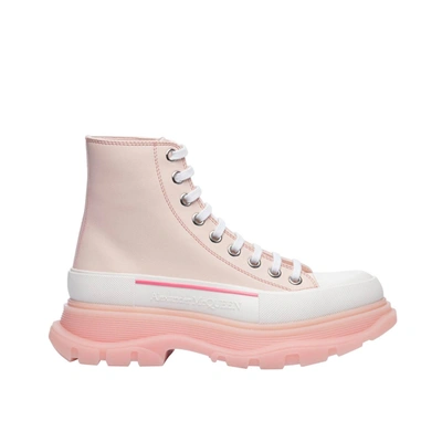 Shop Alexander Mcqueen Leather Hight-top Sneakers In Pink