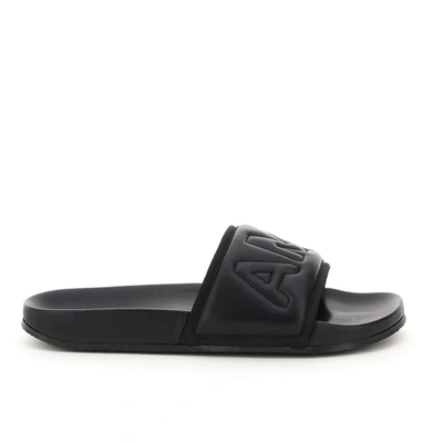 Shop Ambush Leather Slides In Black