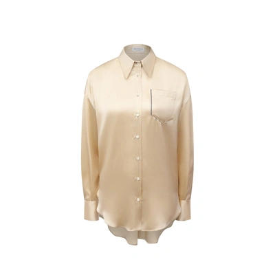 Shop Brunello Cucinelli Silk Shirt In Gold