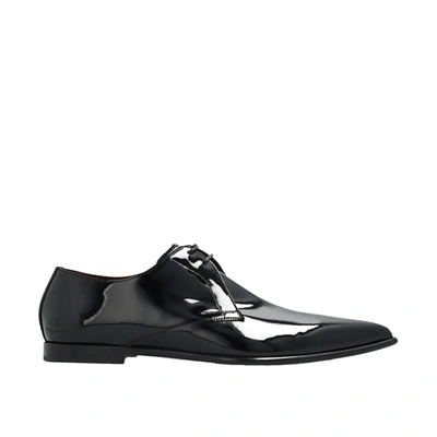 Shop Dolce & Gabbana Achille Leather Derbies In Black