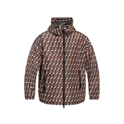 Shop Dsquared2 All Over Print Hooded Jacket In Brown