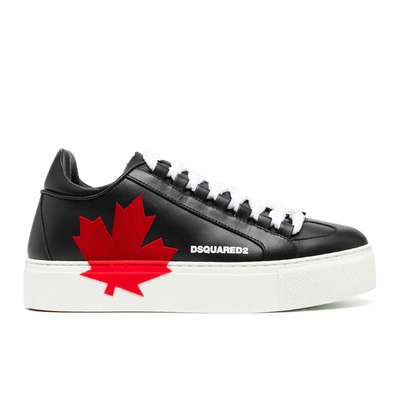 Shop Dsquared2 Canadian Team Sneakers In Black